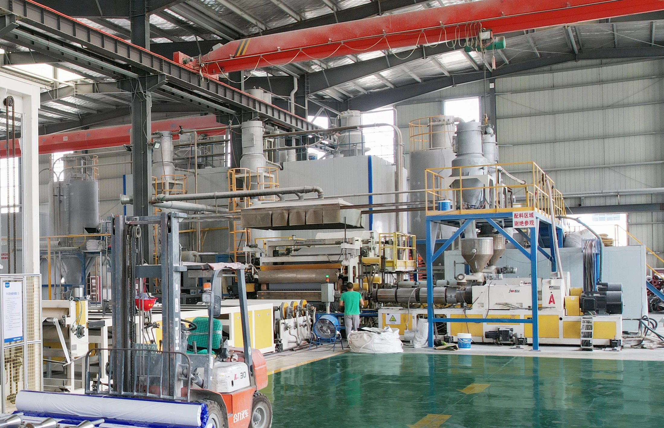 Wide membrane production line